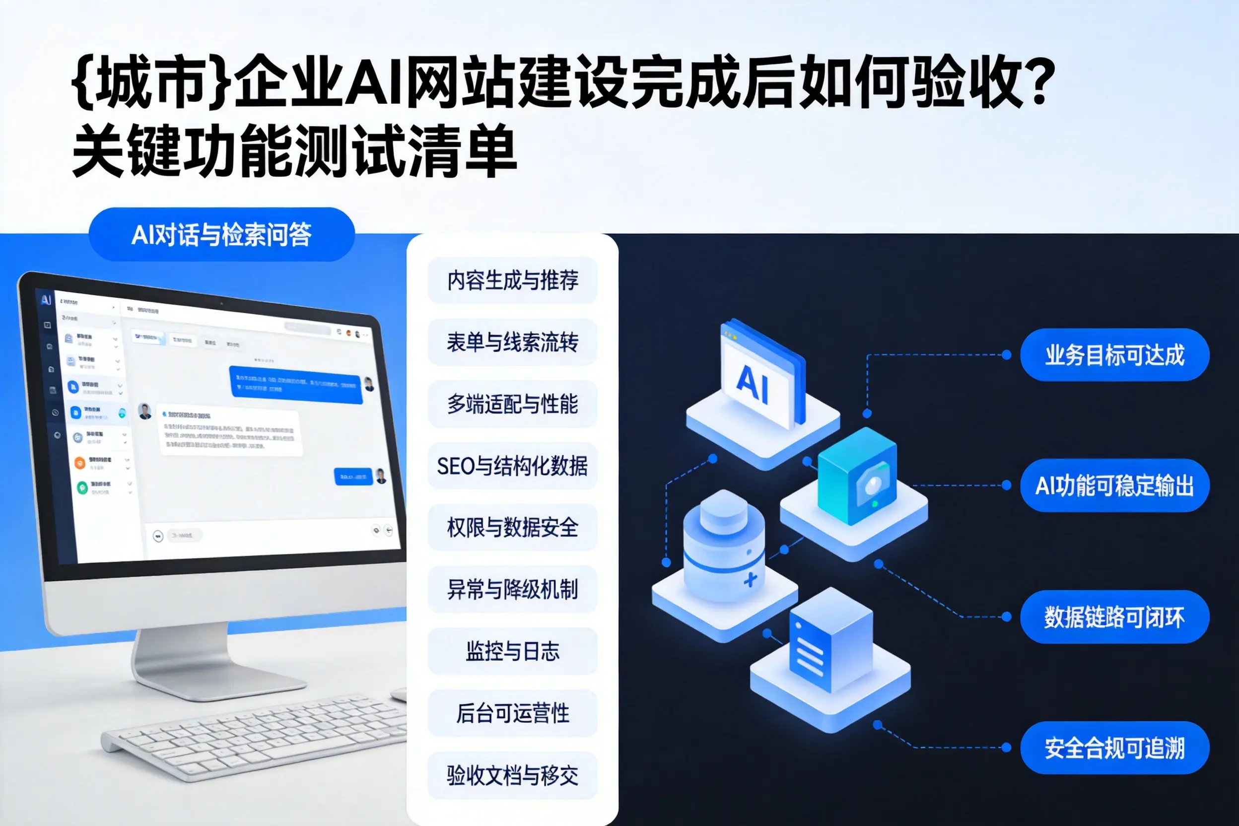 毕节企业AI网站建设完成后如何验收？关键功能测试清单