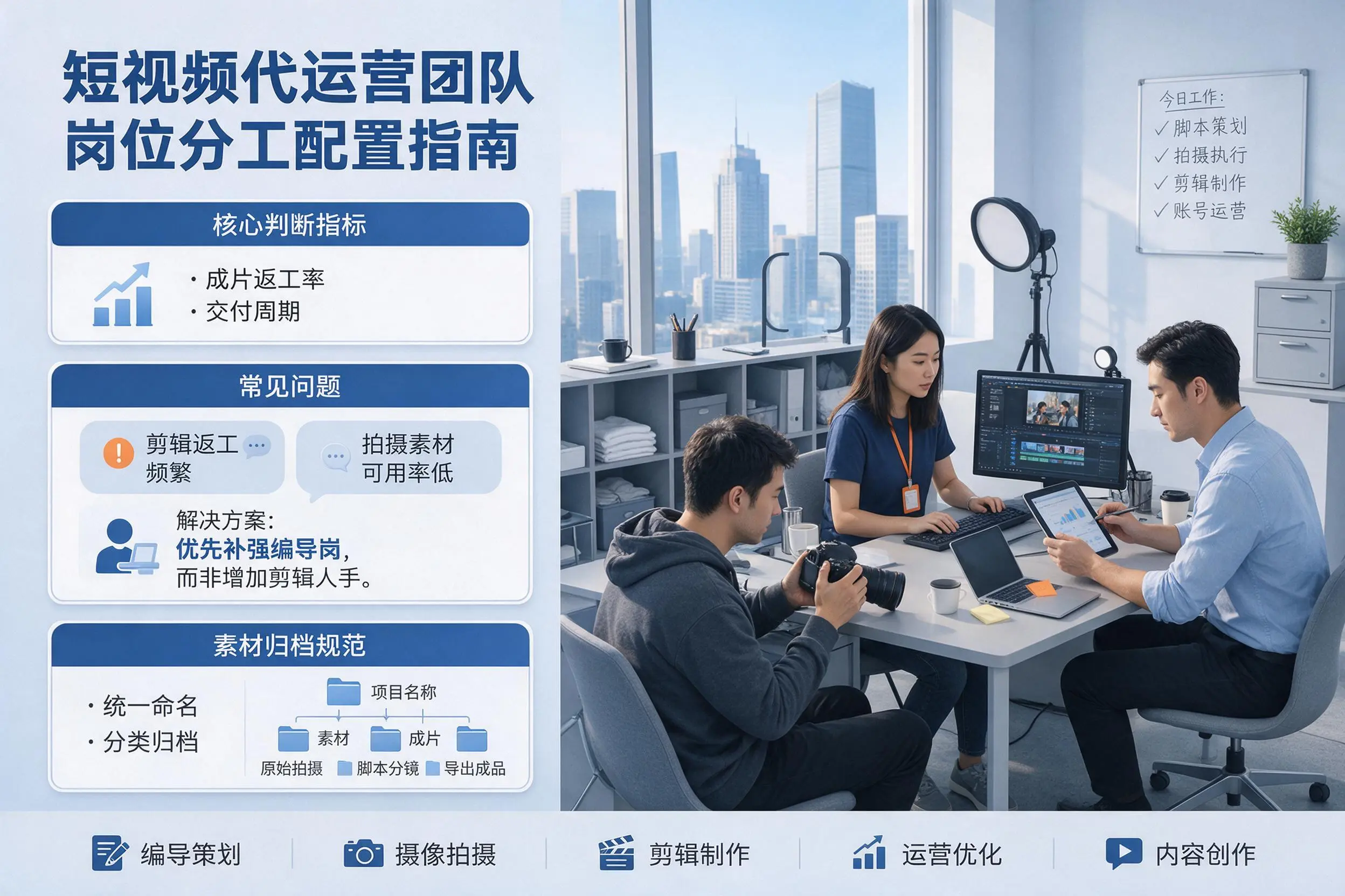 短视频代运营团队如何配置？毕节企业岗位分工科普说明