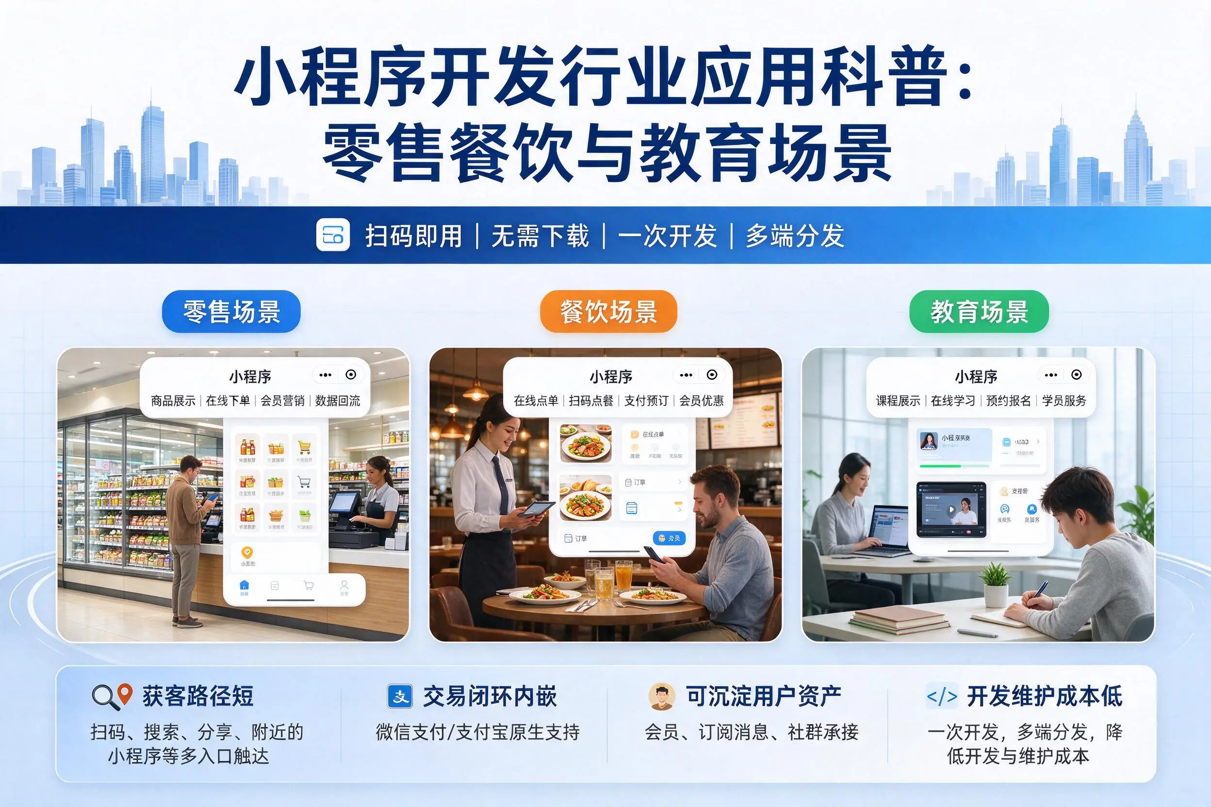 毕节小程序开发行业应用科普：零售餐饮与教育场景