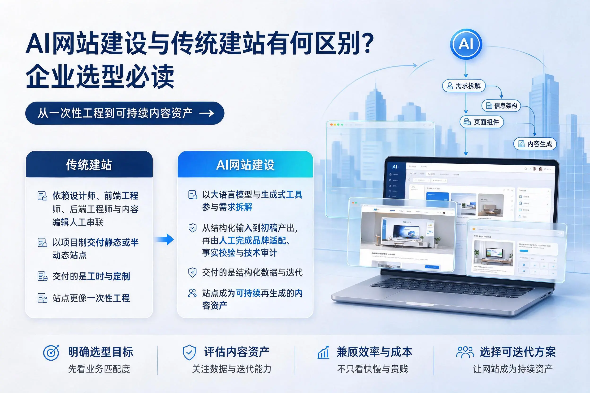 AI网站建设与传统建站有何区别?毕节企业选型必读