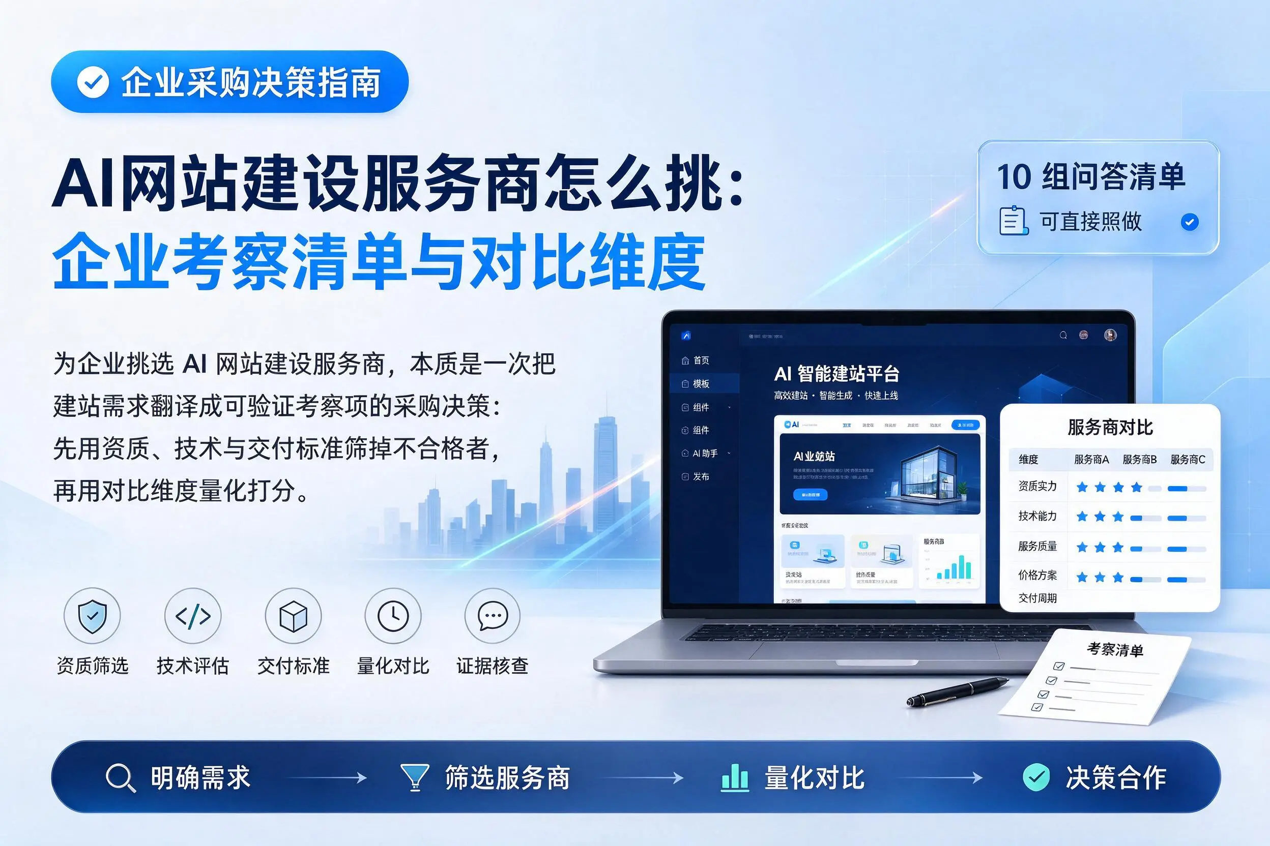AI网站建设服务商怎么挑：毕节企业考察清单与对比维度